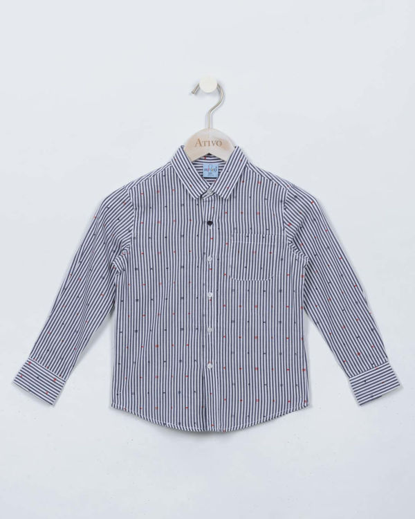 Picture of W12214 BOYS LONGSLEEVE SHIRT WITH CHEST POCKET